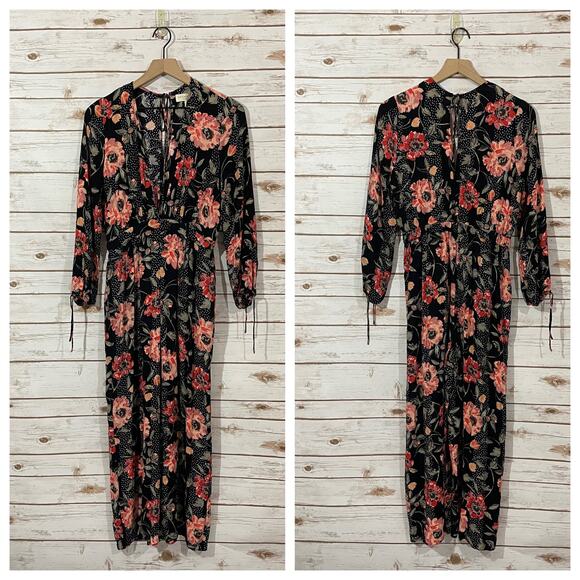 Saltwater LUXE Wide Leg Cropped Floral Jumpsuit - Black - Small - Picture 11 of 11